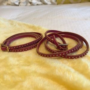 Studded Vegan leather wrap bracelets. 2pc. NWOT
